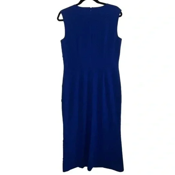 NWT JS Collection Blue Beaded Evening Cocktail Dress Size 12 - Picture 8 of 15